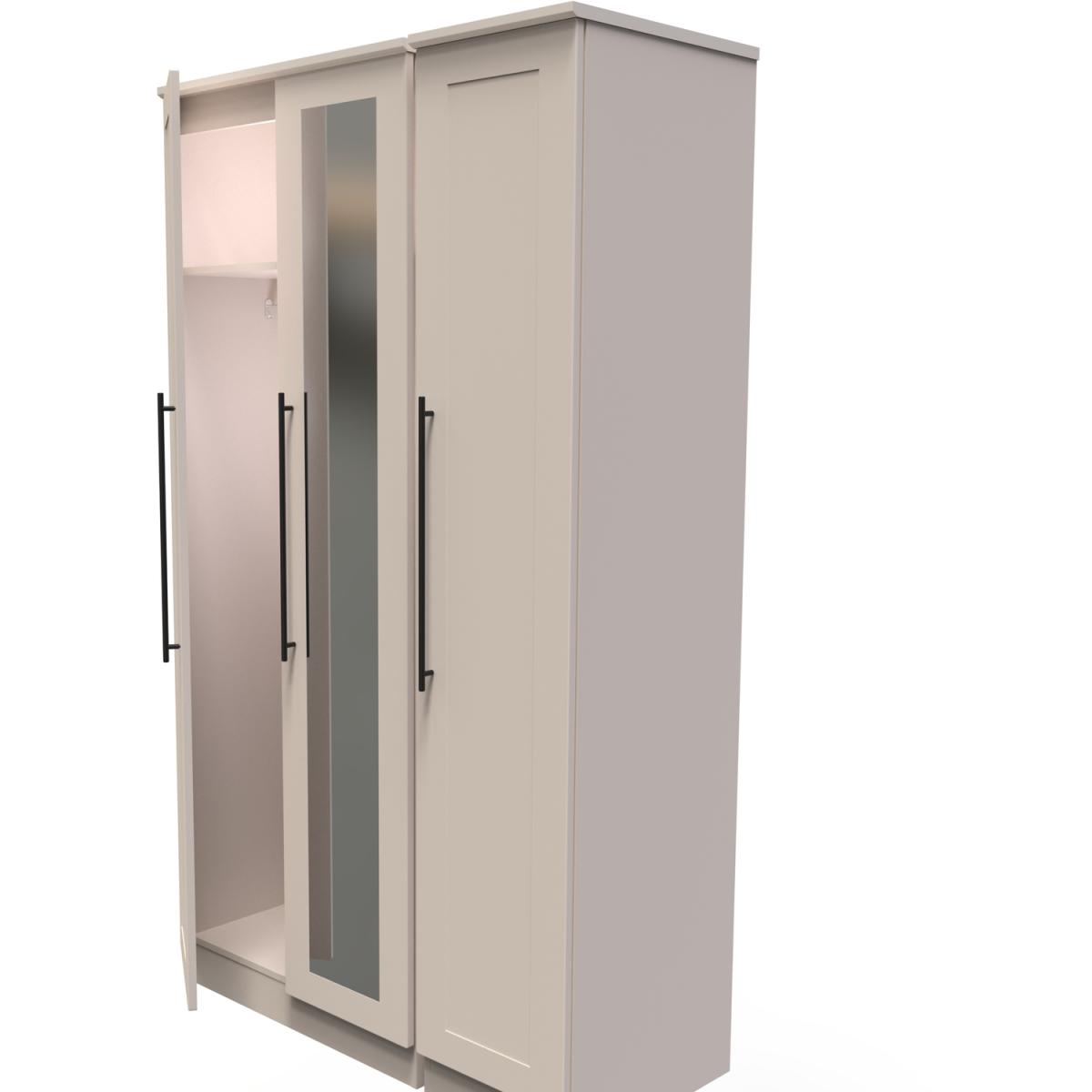 Beverley Ready Assembled Tall Triple Mirrored Wardrobe - Kashmir Matt – image 5