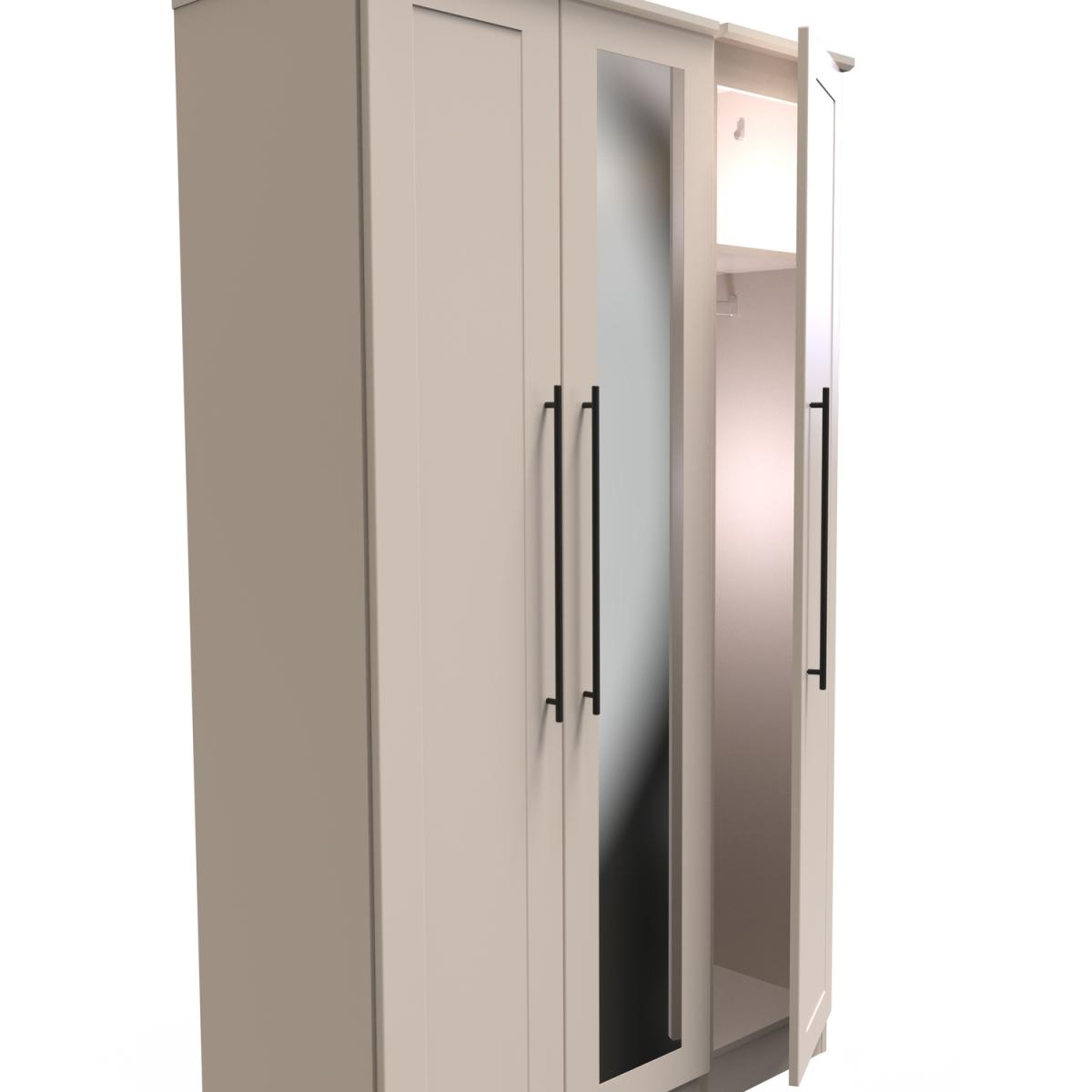Beverley Ready Assembled Tall Triple Mirrored Wardrobe - Kashmir Matt – image 6