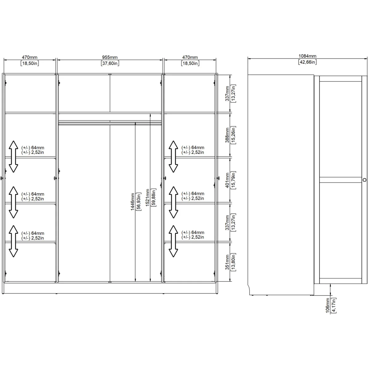 Brande Wardrobe 4 Doors - White – image 10