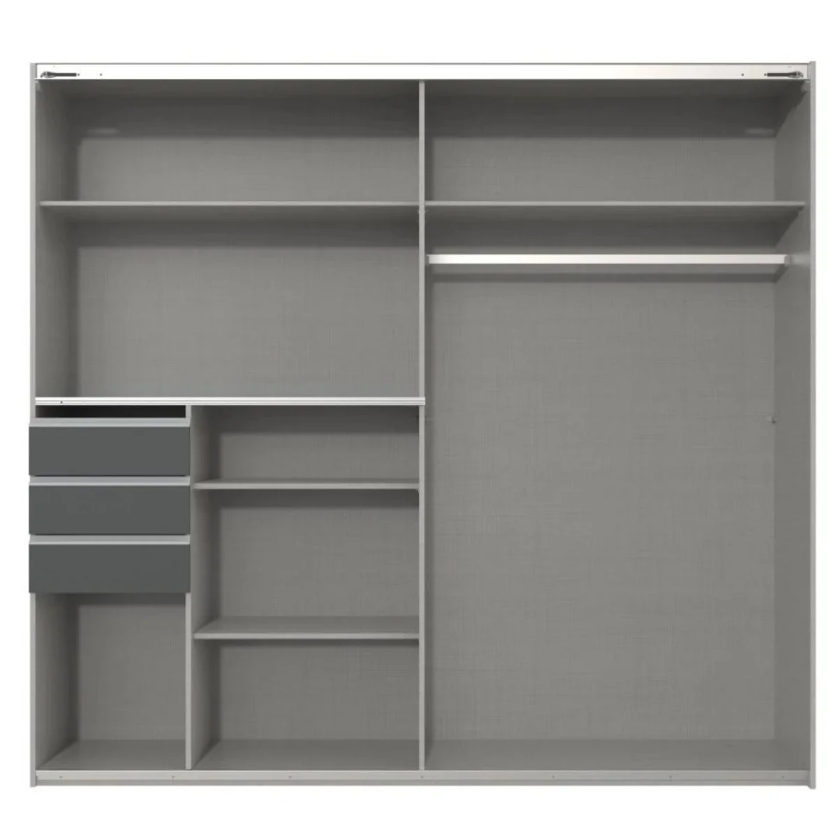 Saigon 225cm Graphite Sliding Doors Wardrobe with Mirrored - Grey – image 4
