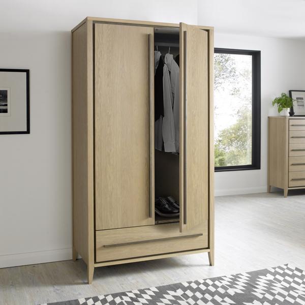 Bentley Rimini Double Aged Oak And Weathered Oak Wardrobe – image 3