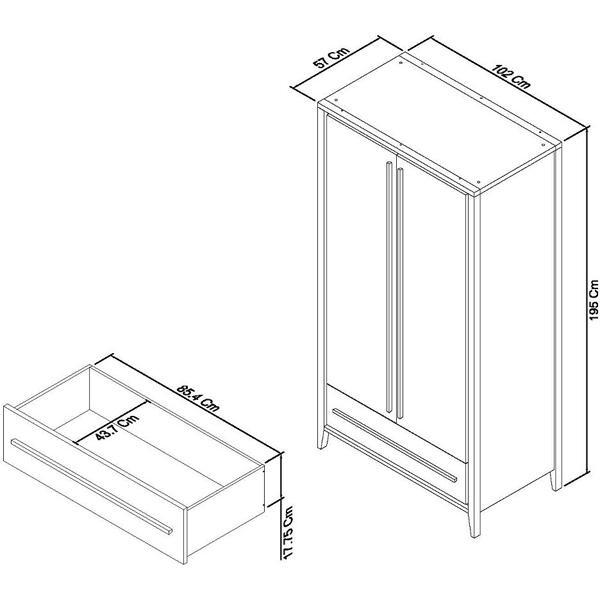 Bentley Rimini Double Aged Oak And Weathered Oak Wardrobe – image 5