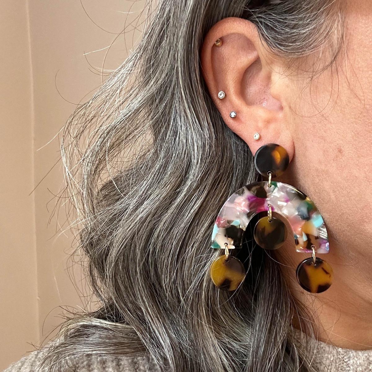 Women's Black / Brown Arch Drop Earrings In High Energy | Closet Rehab – image 2