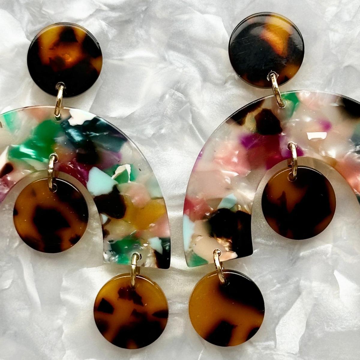 Women's Black / Brown Arch Drop Earrings In High Energy | Closet Rehab – image 3