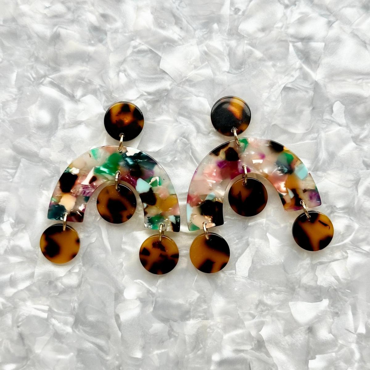 Women's Black / Brown Arch Drop Earrings In High Energy | Closet Rehab – image 4
