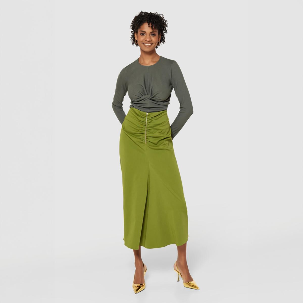 Women's Closet London Green Twist Front Top | L – image 3
