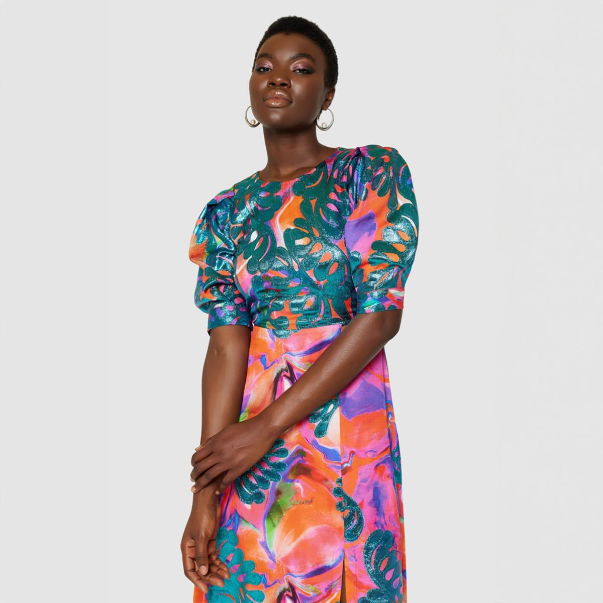 Women's Closet London Multicolored Floral Print A-Line Dress | Xxl – image 4
