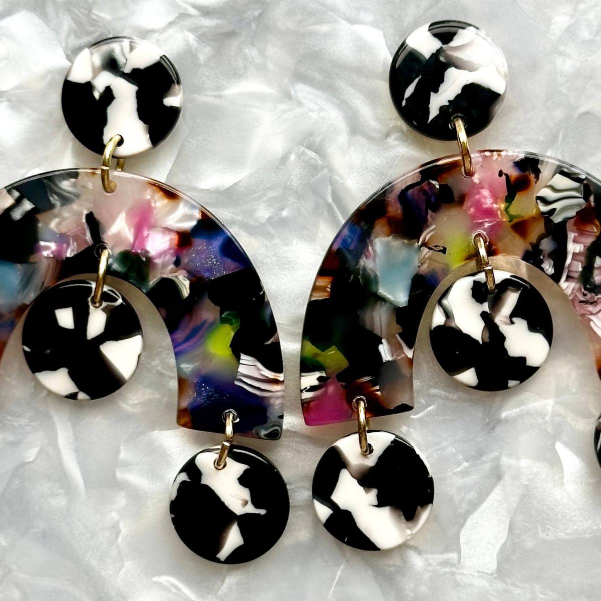 Women's Black / White Arch Drop Earrings In 2Am In Paris | Closet Rehab – image 3