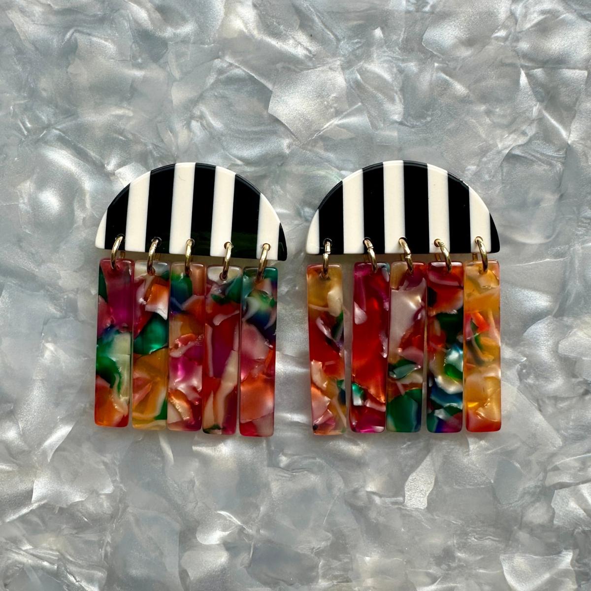 Women's Black / White Fringe Earrings In Walk The Line | Closet Rehab – image 4