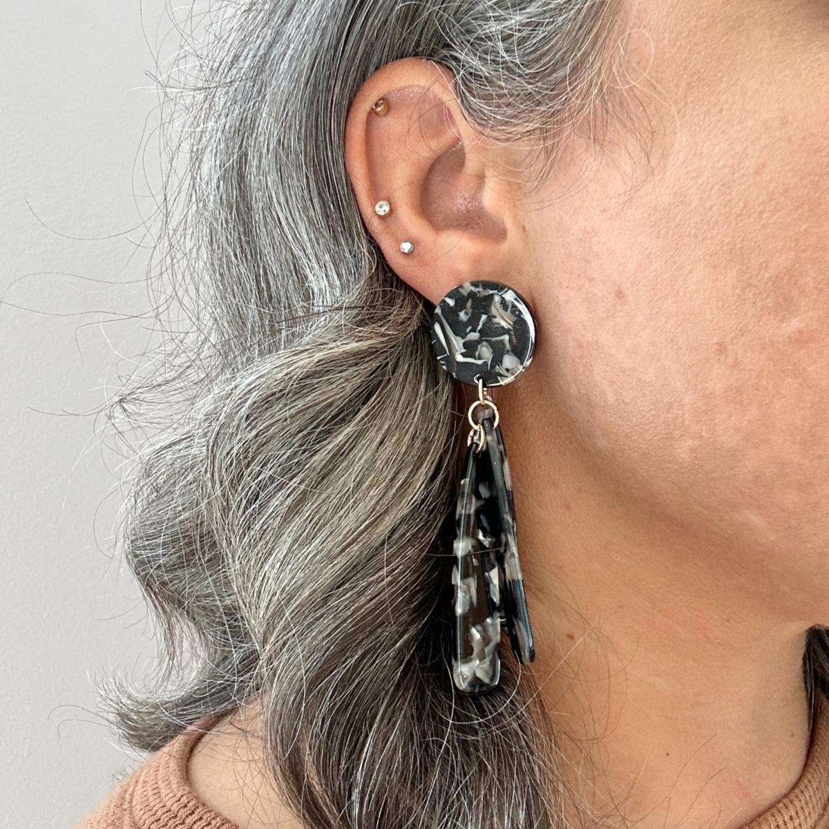 Women's Neutrals / Black / Brown Petal Drop Earrings In Home By 8 | Closet Rehab – image 2