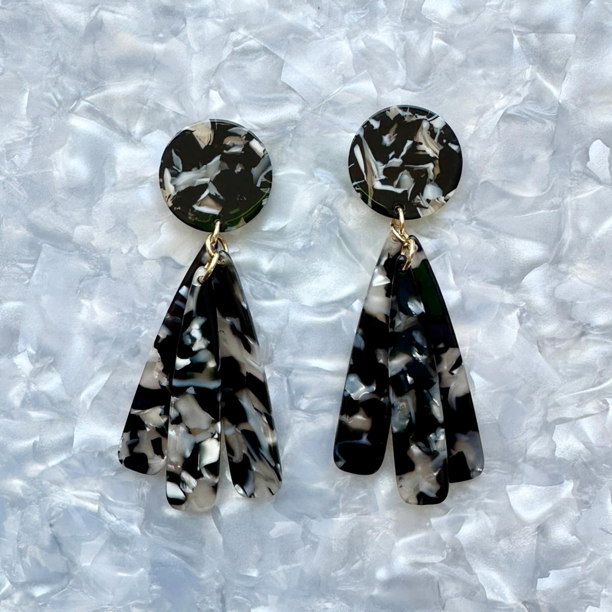 Women's Neutrals / Black / Brown Petal Drop Earrings In Home By 8 | Closet Rehab – image 4