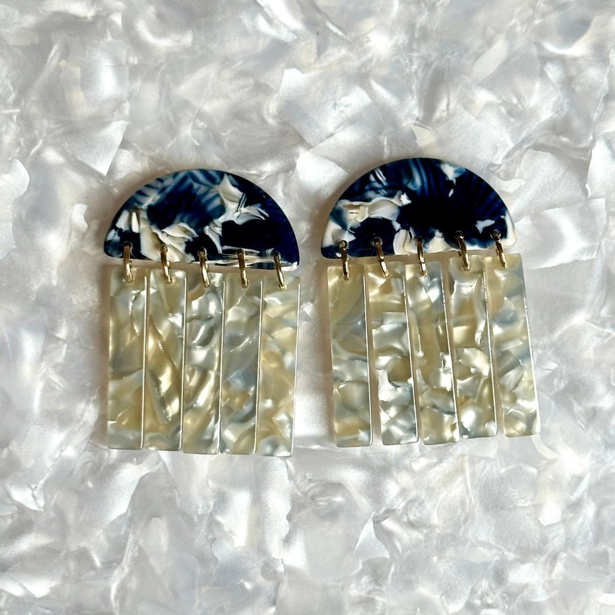 Women's Blue / Yellow / Orange Fringe Earrings In Feel The Hype | Closet Rehab – image 4