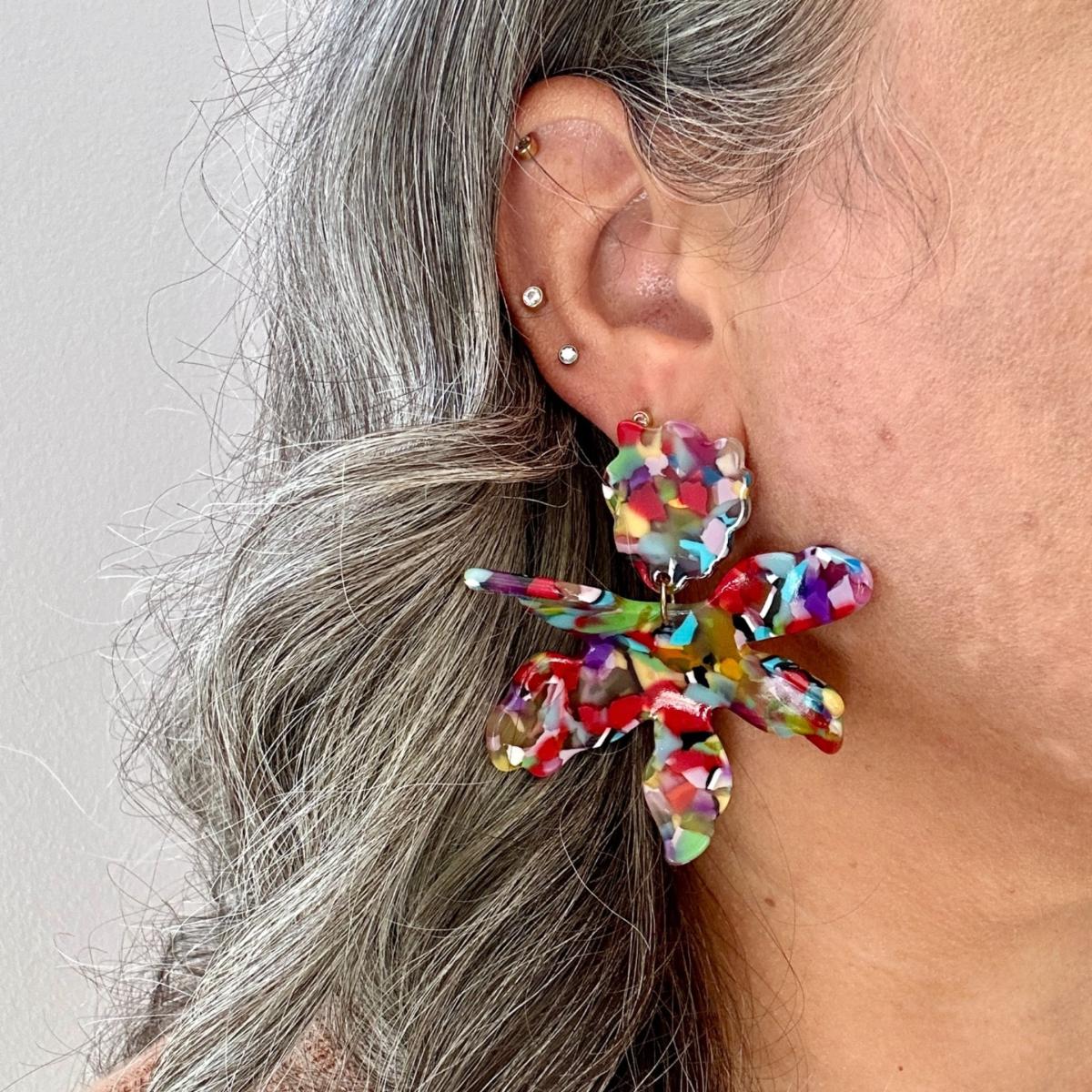 Women's Paper Lily Earrings In Multicolor | Closet Rehab – image 2