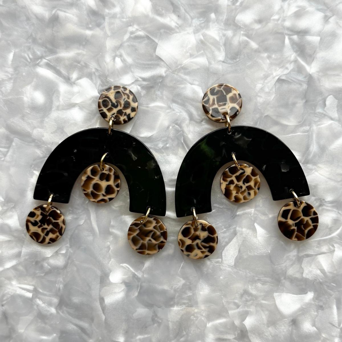 Women's Black / Brown Arch Drop Earrings In Chic Into The Night | Closet Rehab – image 4