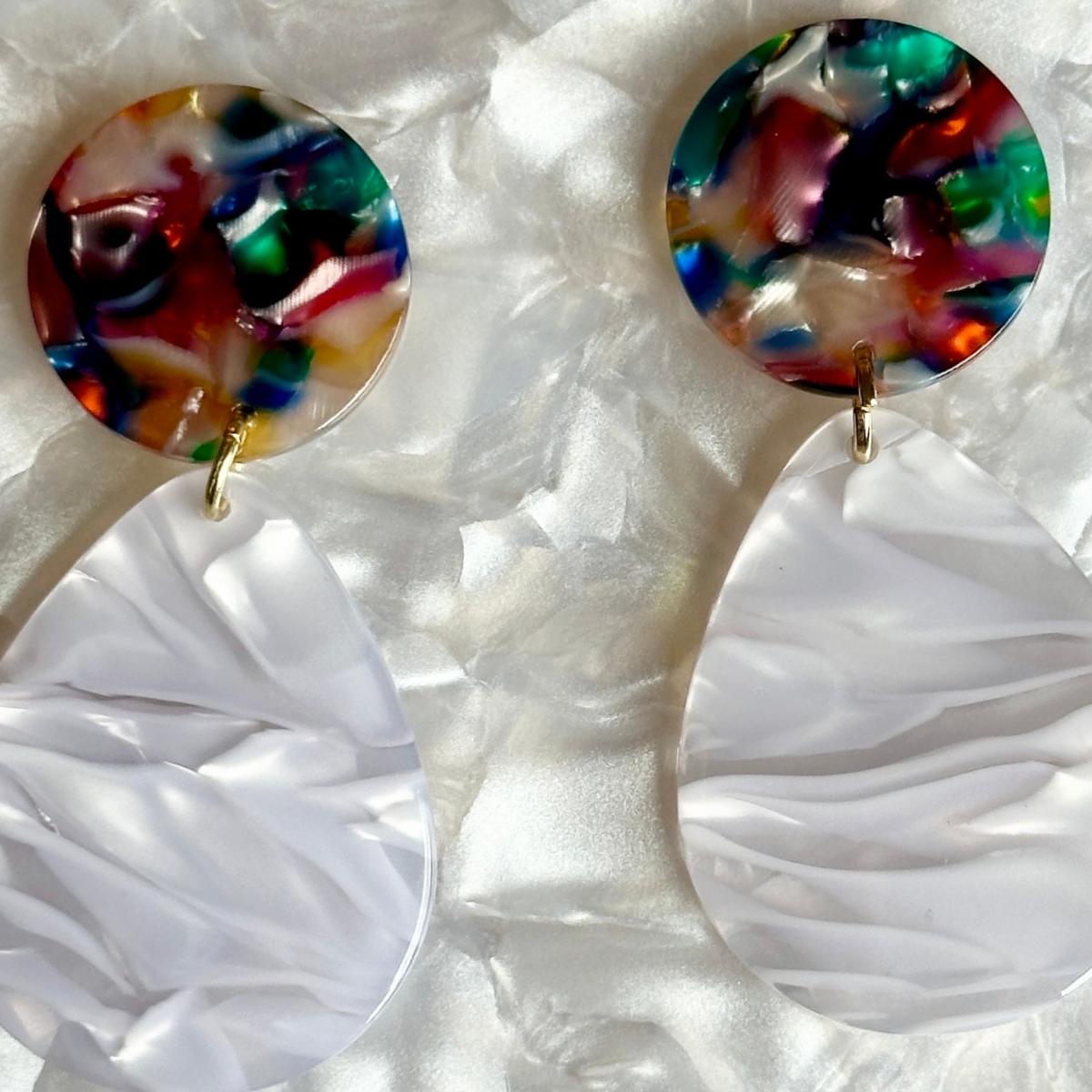 Women's Grey Teardrop Earrings In Cosmic Chrome | Closet Rehab – image 3