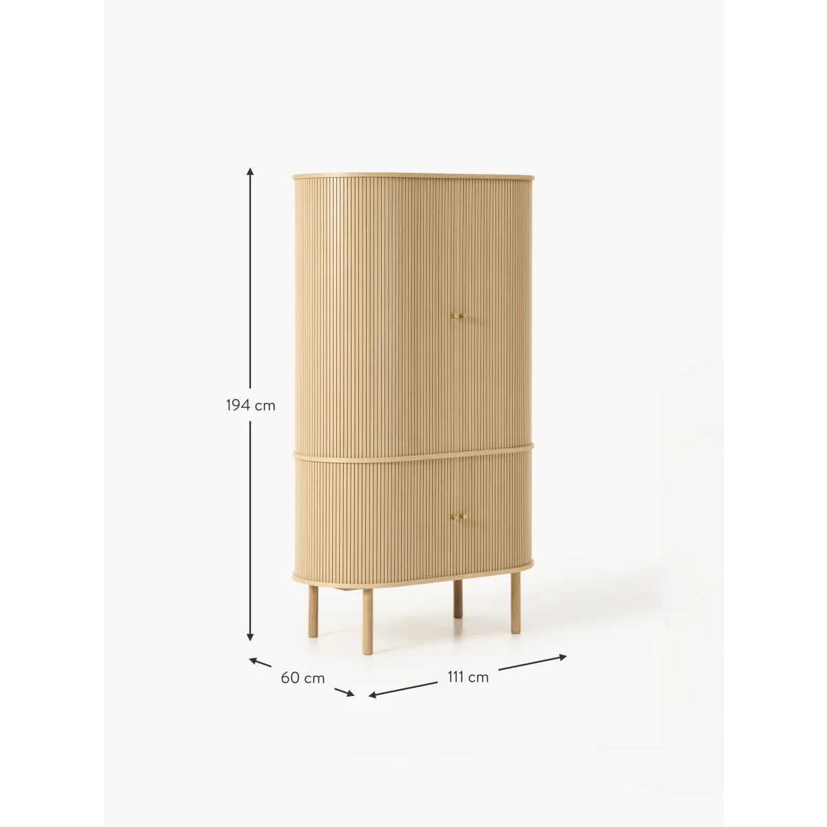 Compact Wardrobe Calary with Fluted Front – image 8