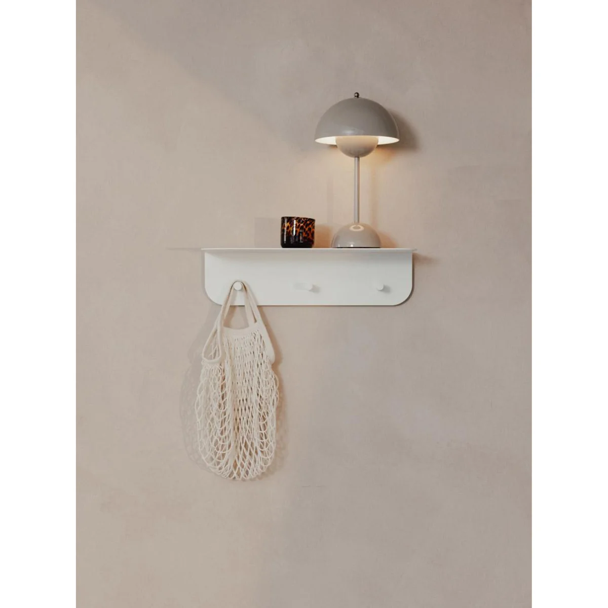 Metal Wall Rack Malou with Hooks and Hat Shelf – image 2