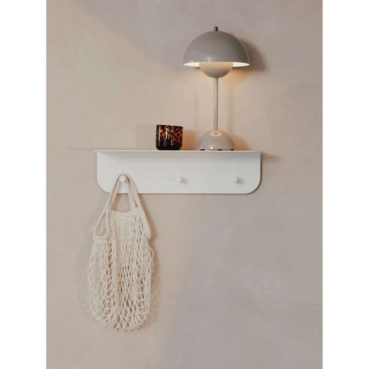 Metal Wall Rack Malou with Hooks and Hat Shelf – image 3