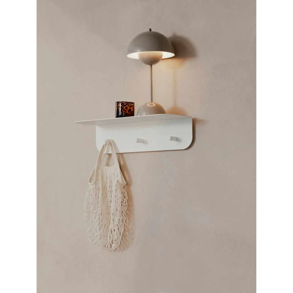 Metal Wall Rack Malou with Hooks and Hat Shelf – image 4