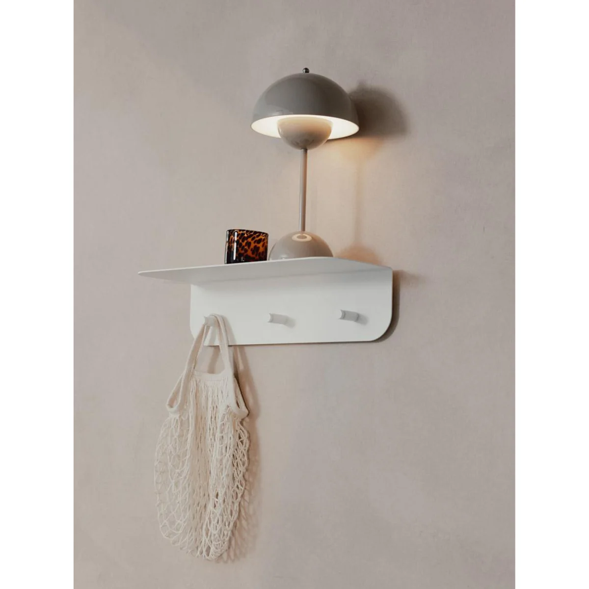 Metal Wall Rack Malou with Hooks and Hat Shelf – image 5