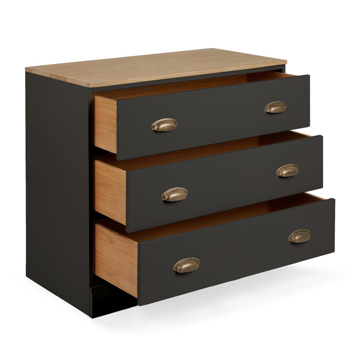 Churchgate 3 Drawer Base Unit Graphite (Grey) – image 7
