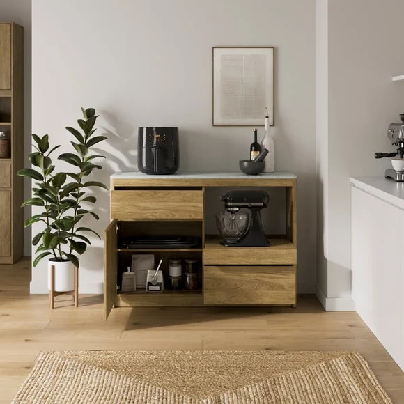 Chalbury Wide Kitchen Cabinet, Oak Effect – image 2