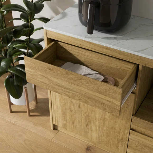 Chalbury Wide Kitchen Cabinet, Oak Effect – image 3