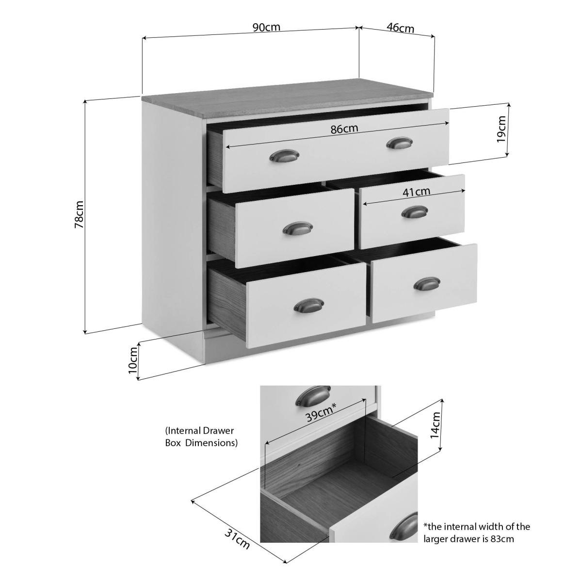 Churchgate 5 Drawer Base Unit Ivory – image 9