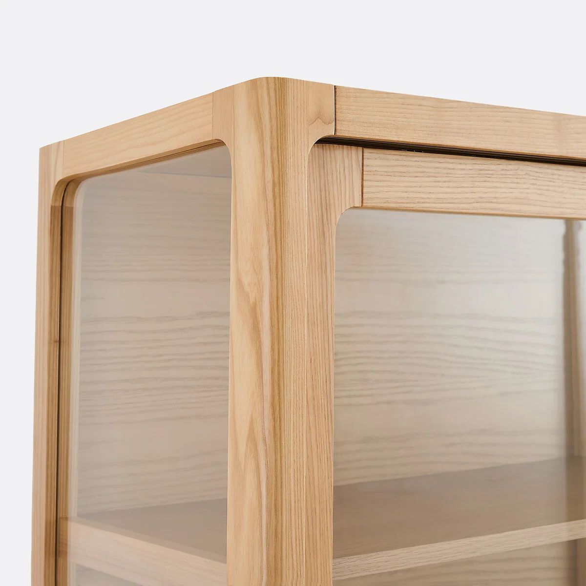 Tress Solid Ash and Oak Veneer 4-Door Display Cabinet, Height 180cm – image 4