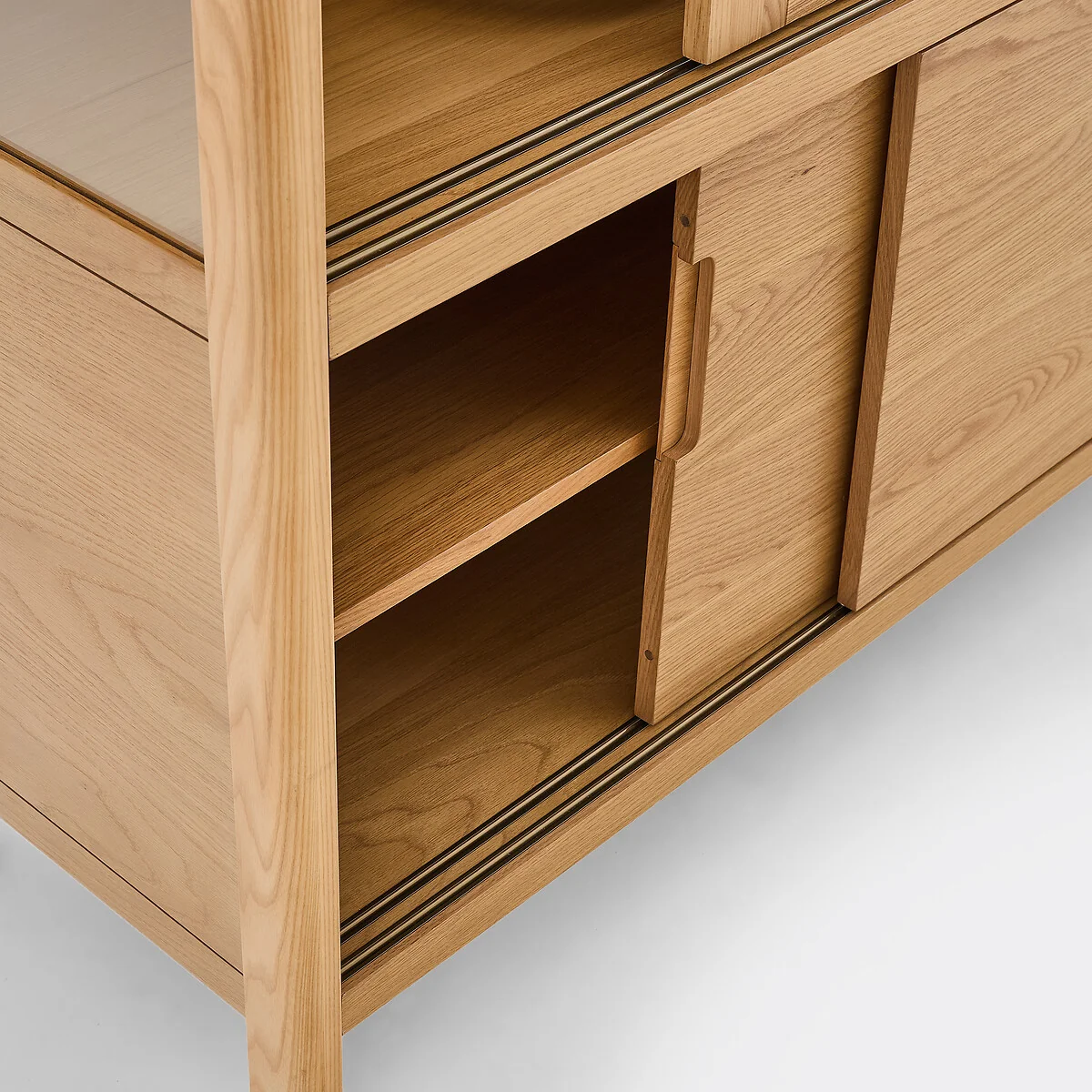 Tress Solid Ash and Oak Veneer 4-Door Display Cabinet, Height 180cm – image 6