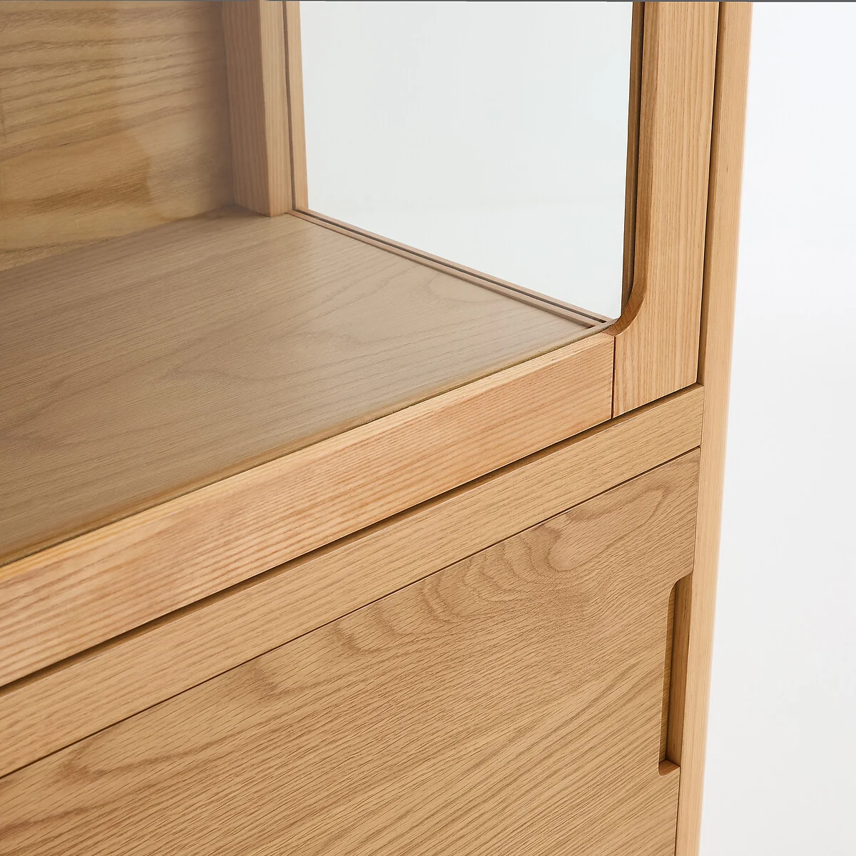 Tress Solid Ash and Oak Veneer 4-Door Display Cabinet, Height 180cm – image 8
