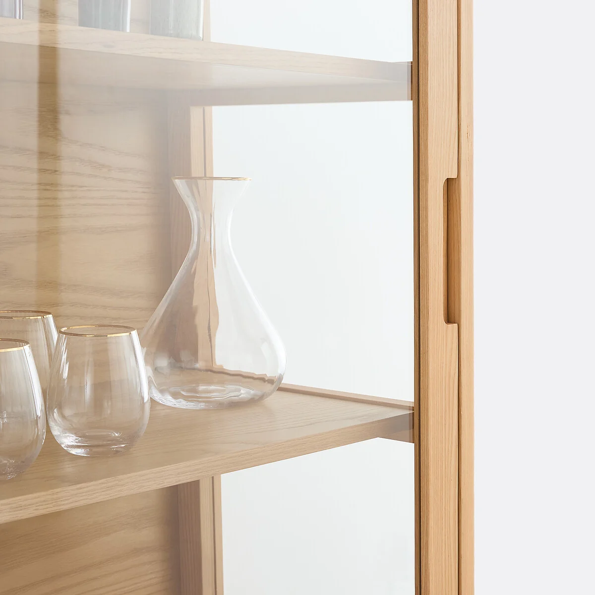 Tress Solid Ash and Oak Veneer 4-Door Display Cabinet, Height 180cm – image 10