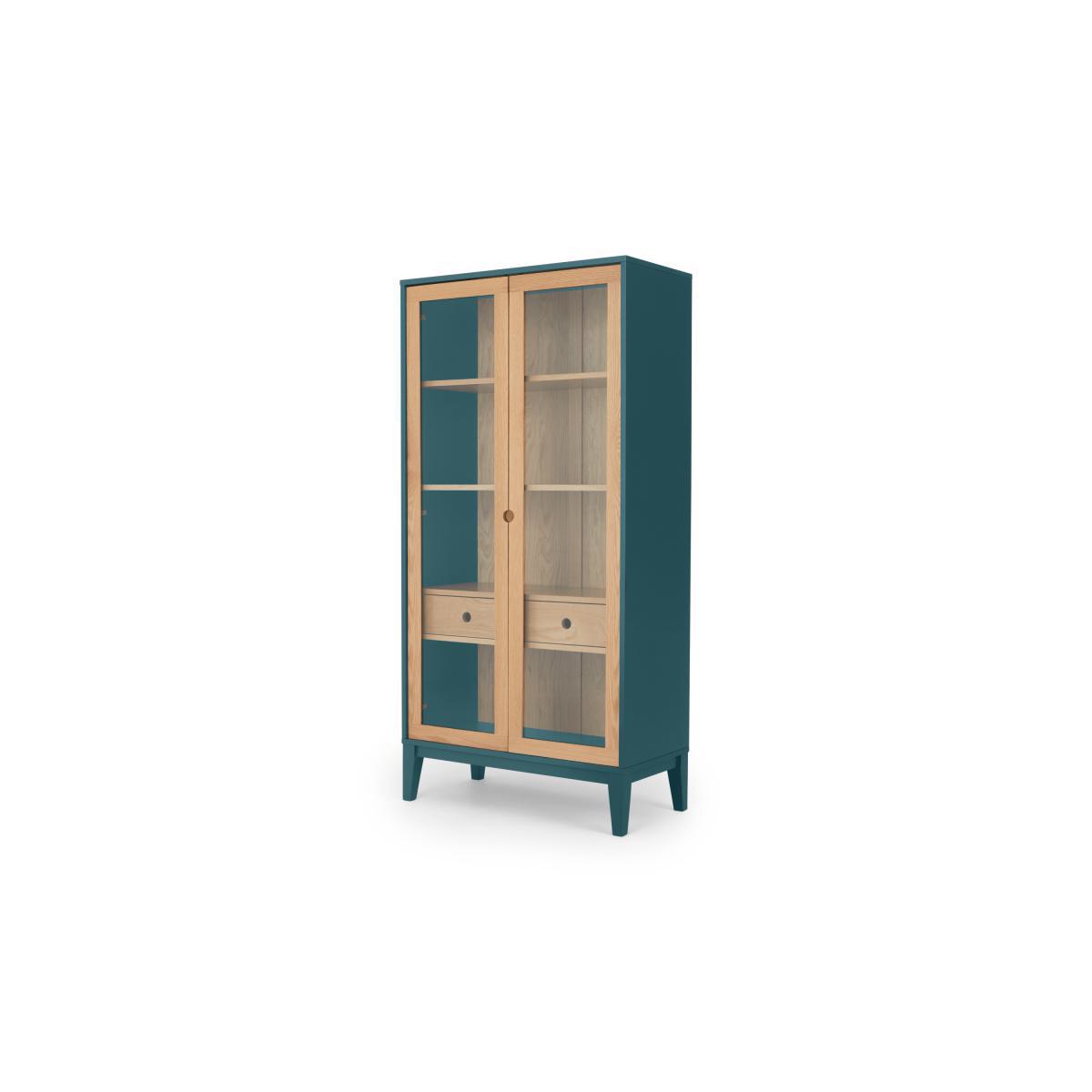 Ralph Glass Cabinet, Oak & Teal – image 3