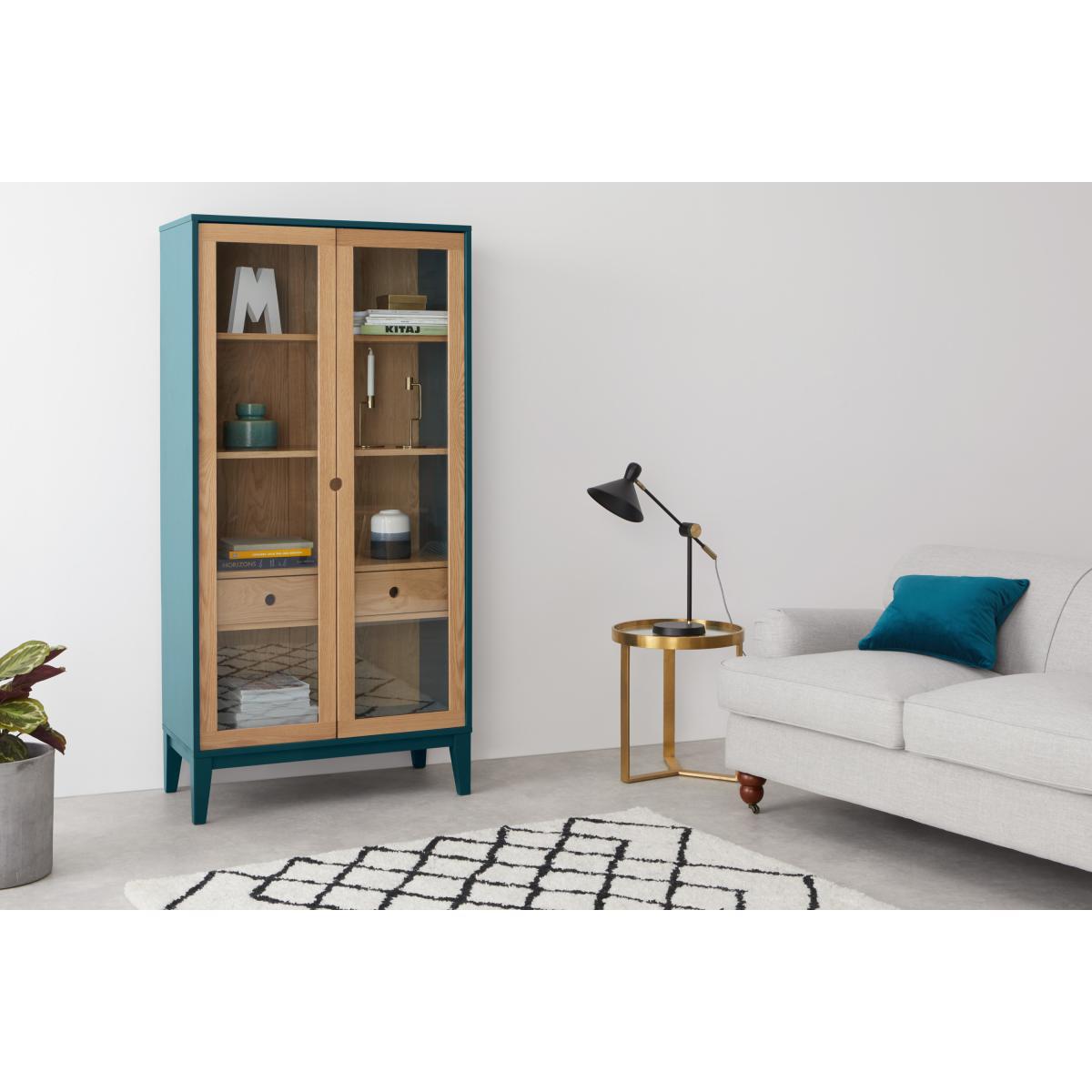 Ralph Glass Cabinet, Oak & Teal – image 4