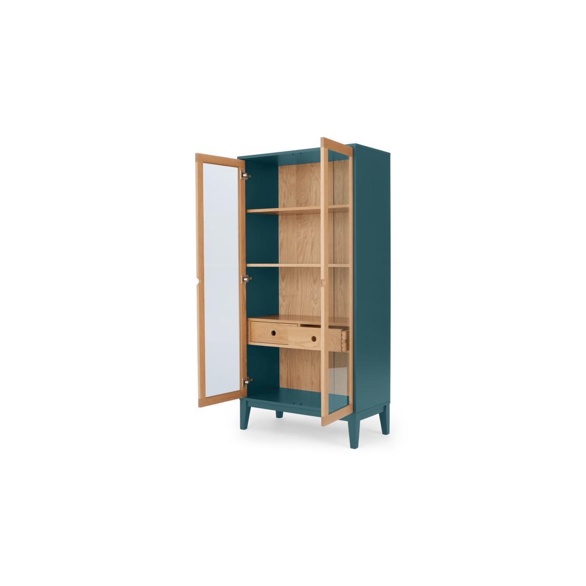Ralph Glass Cabinet, Oak & Teal – image 6