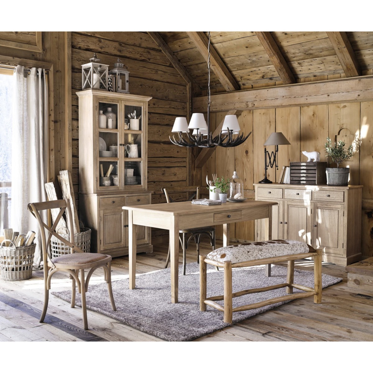 Greyed Paulownia Wood China Cabinet Cavaillon – image 6