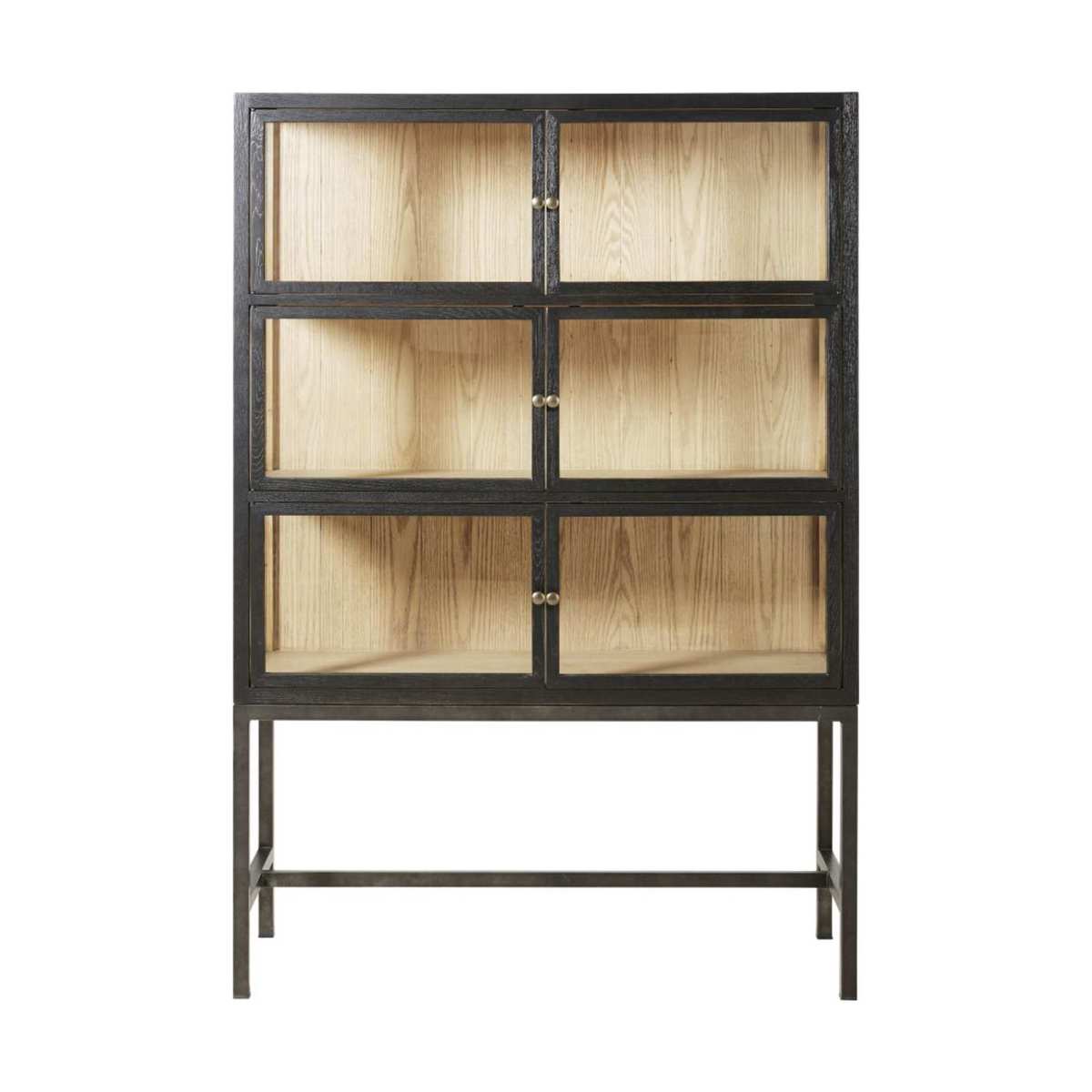 Tempered Glass Display Case with Black Metal Legs Allen – image 1