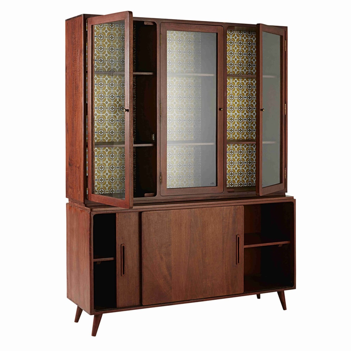 Vintage solid mango wood 5-door sideboard Lucette – image 3