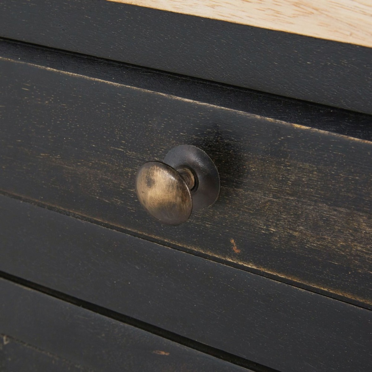 Black Solid Mango Wood 12-Door 3-Drawer Dresser Indies – image 6