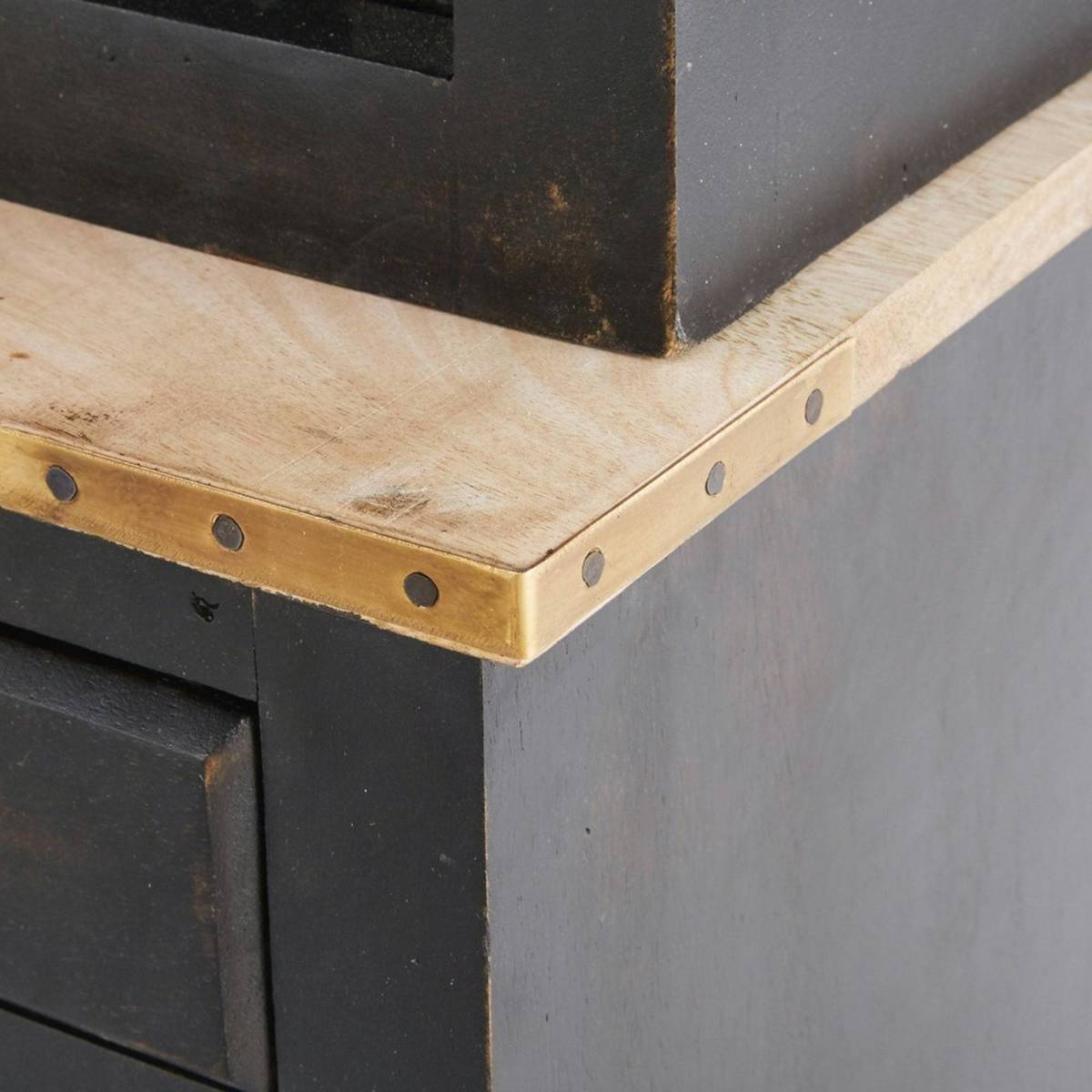Black Solid Mango Wood 12-Door 3-Drawer Dresser Indies – image 7