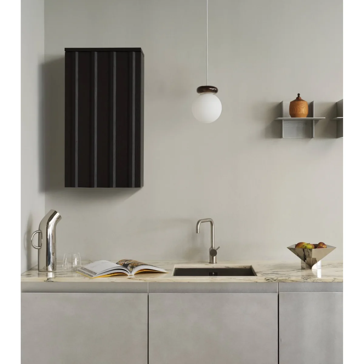Normann Copenhagen Rib wall cabinet Soft black 73x40x23 cm – image 3