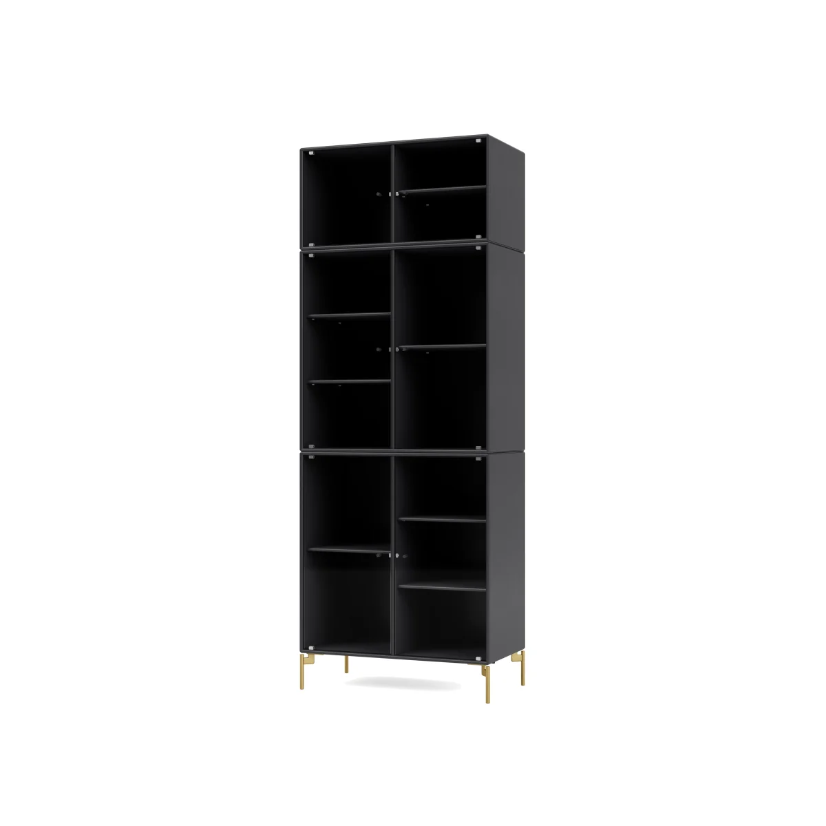 Montana Ripple IV display cabinet 69.6x187.2x38 cm Anthracite-legs brass