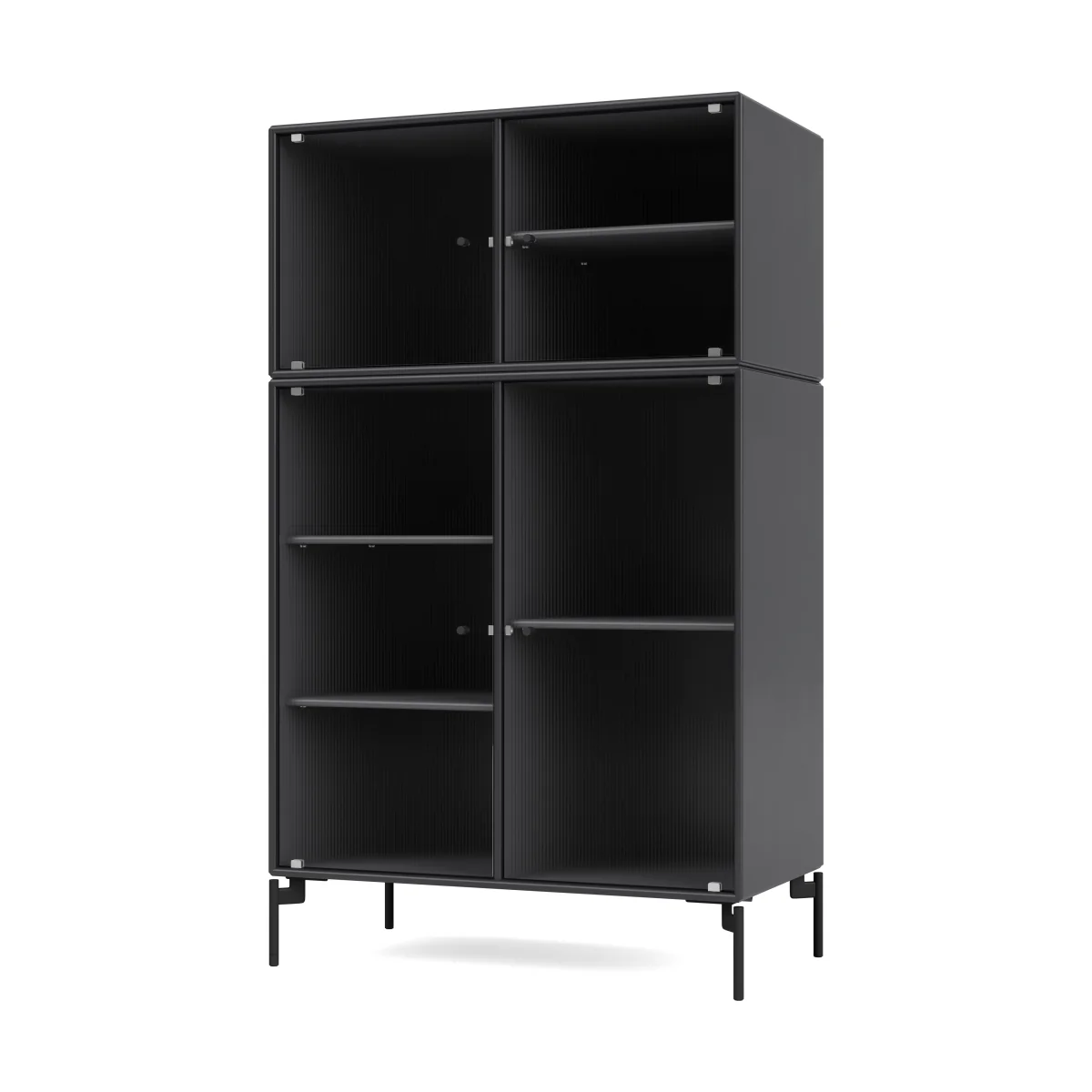 Montana Ripple III display cabinet 69.6x117.6x38 cm Anthracite-legs black – image 2