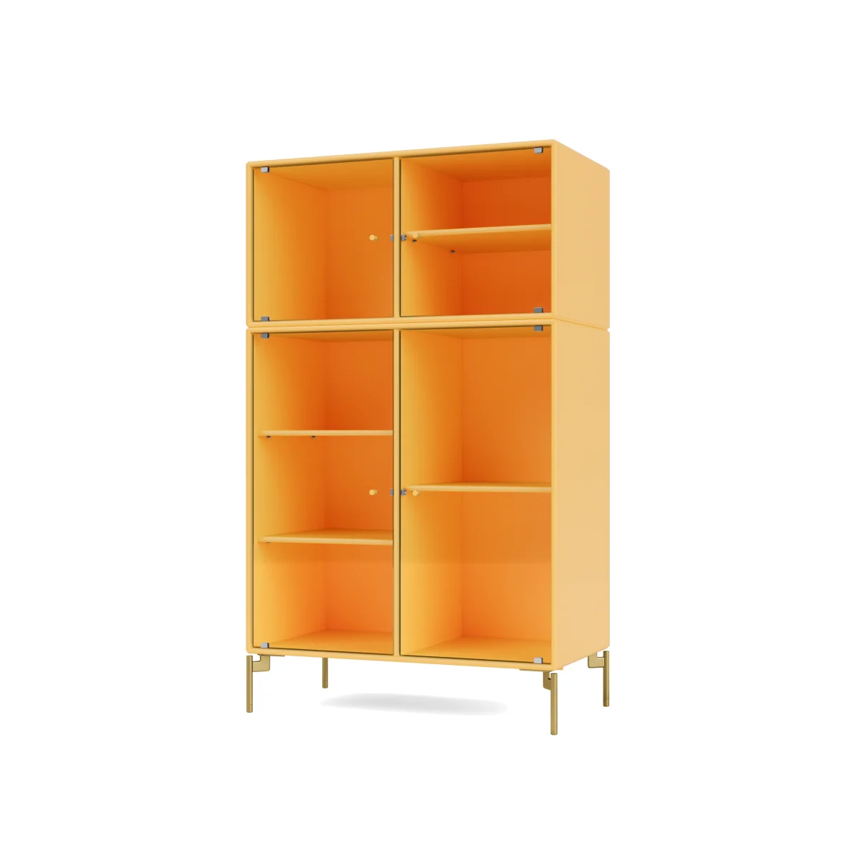 Montana Ripple III display cabinet 69.6x117.6x38 cm Acacia-legs brass