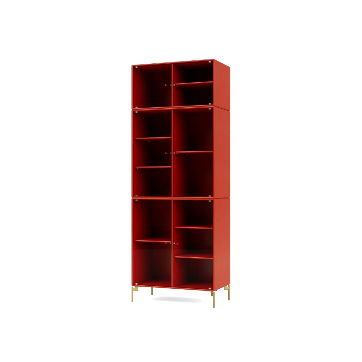 Montana Ripple IV display cabinet 69.6x187.2x38 cm Rosehip-legs brass