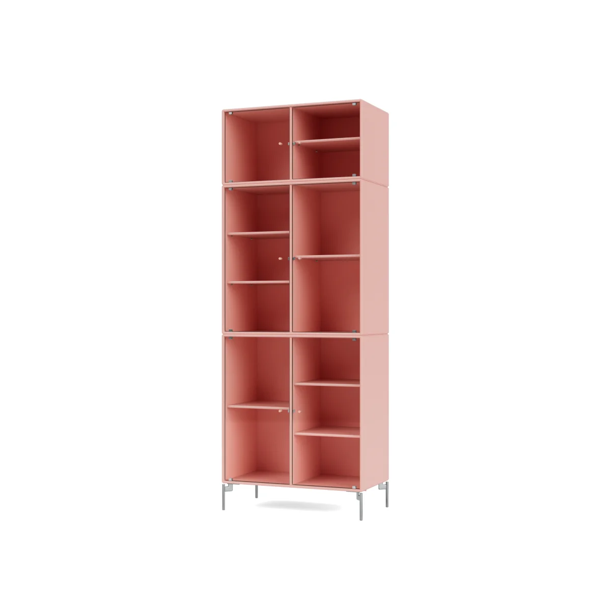Montana Ripple IV display cabinet 69.6x187.2x38 cm Ruby-legs chrome