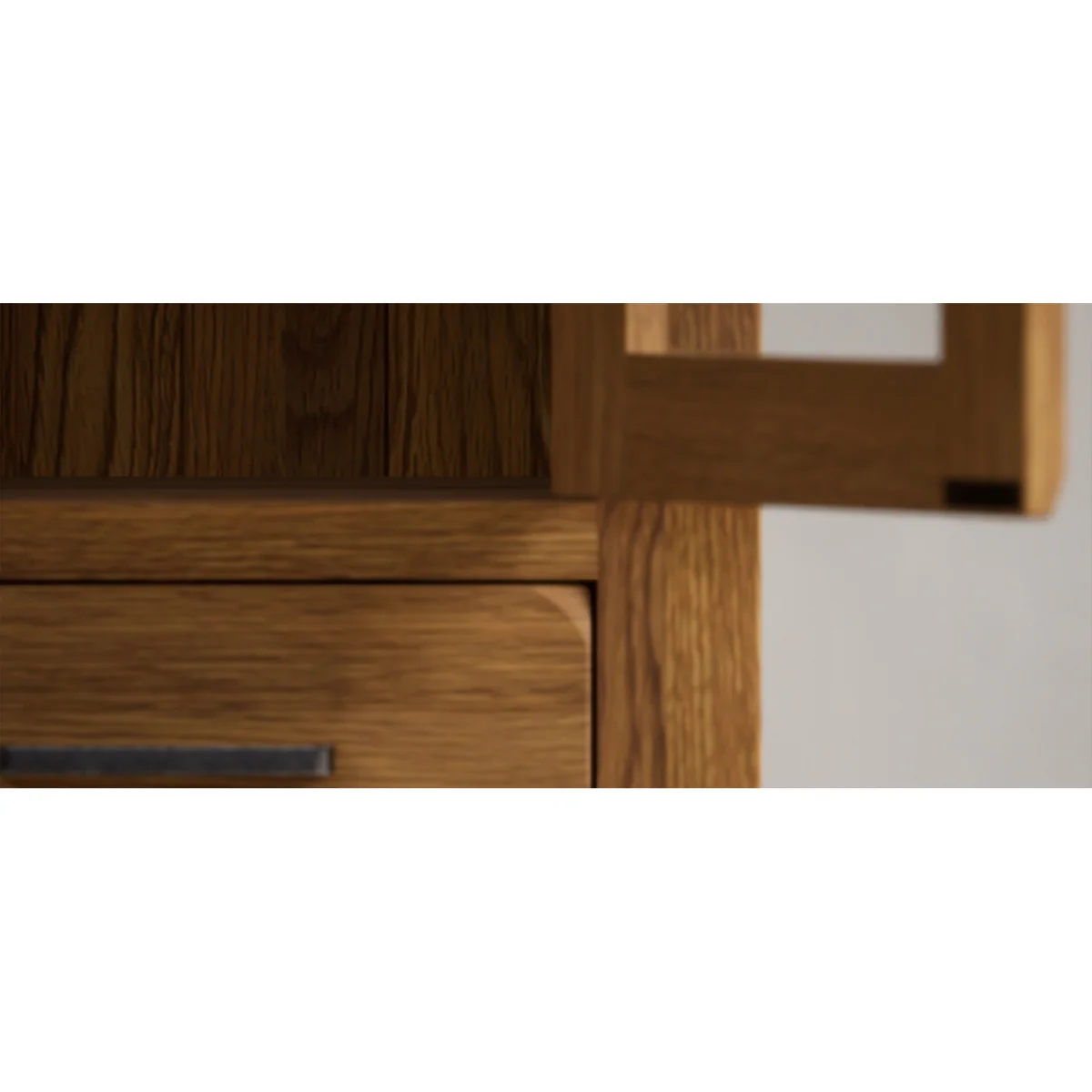 Harrogate Rustic Solid Oak Glazed Display Cabinet – image 12