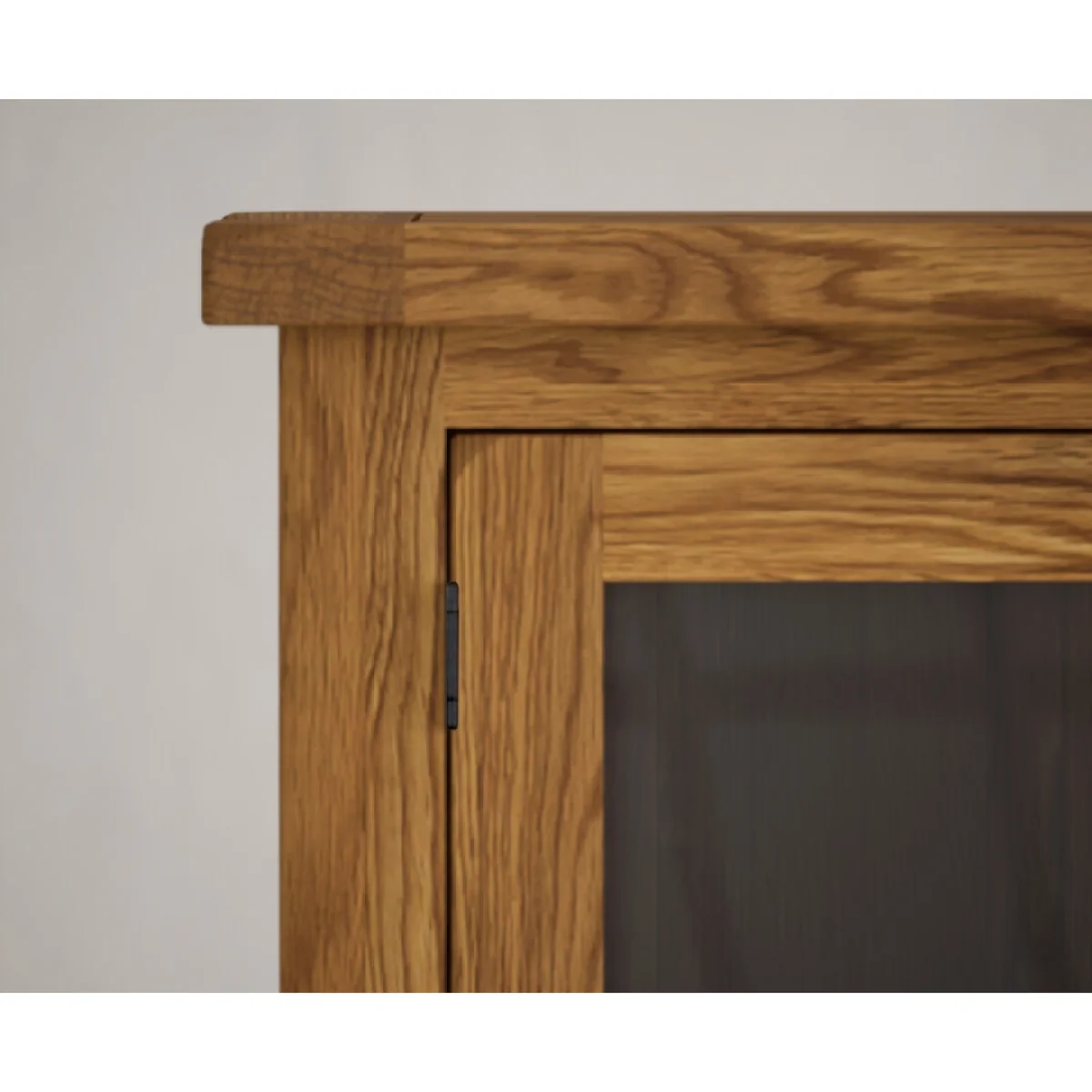 Harrogate Rustic Solid Oak Glazed Display Cabinet – image 8