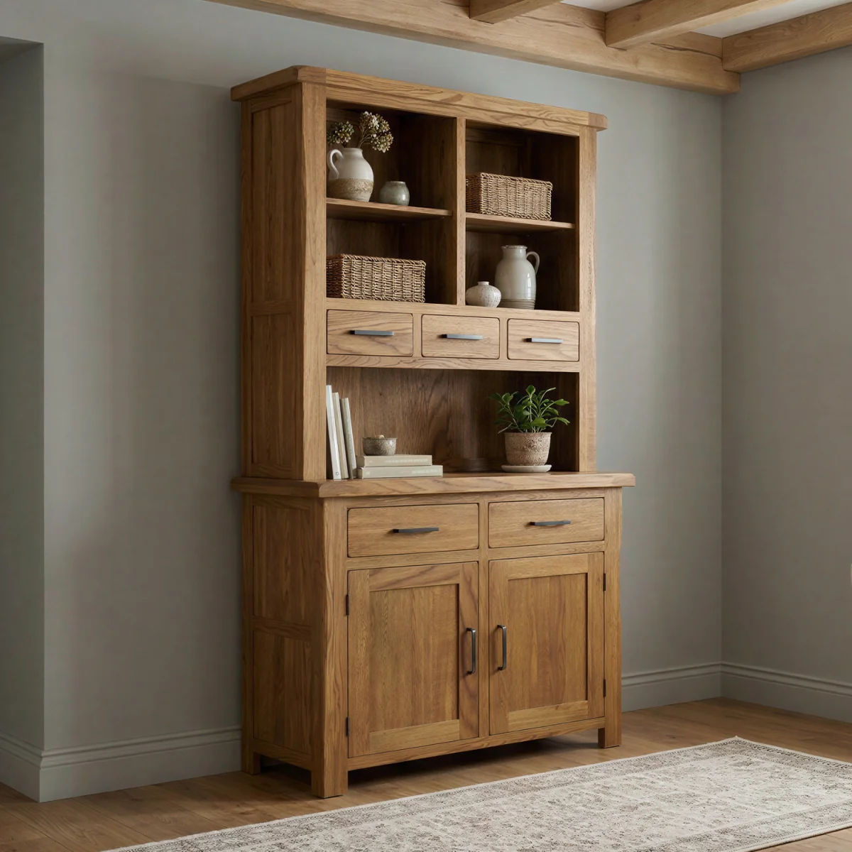 Harrogate Rustic Solid Oak Small Dresser – image 1
