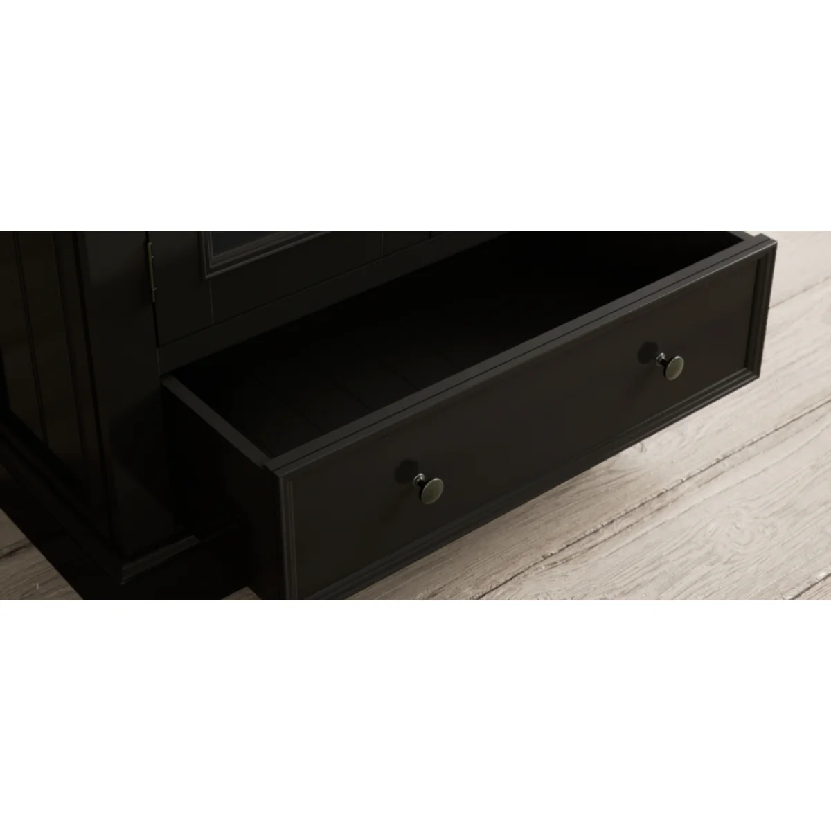 Charlton Oak and Black Painted Glazed Display Cabinet – image 12